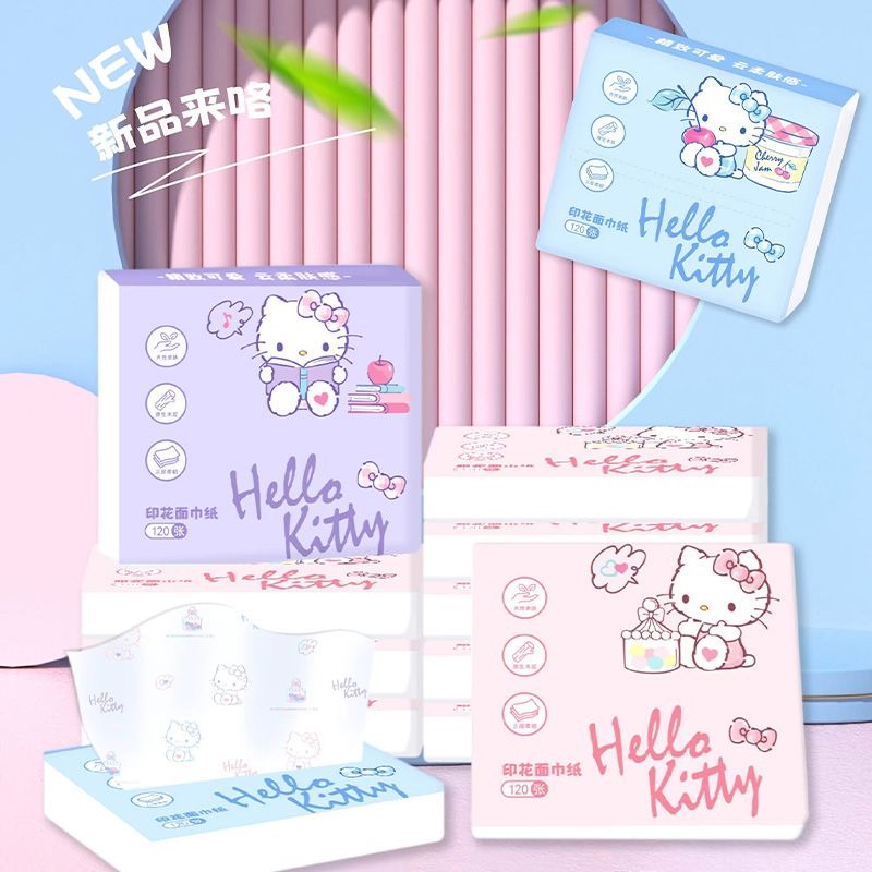 Travel Accessories Wholesale - Yeni Hello Kitty Çantalı Mendiller 6'lı