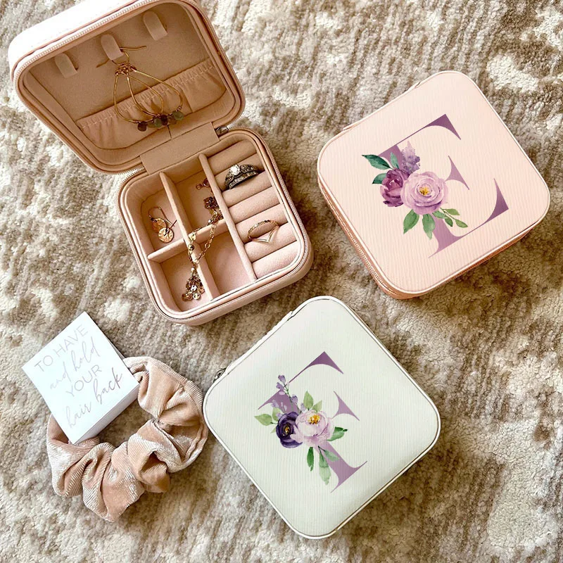 Travel Jewellery & Accessories Organiser - Mor Harfler Mücevher Kutusu Düğün Hediyesi