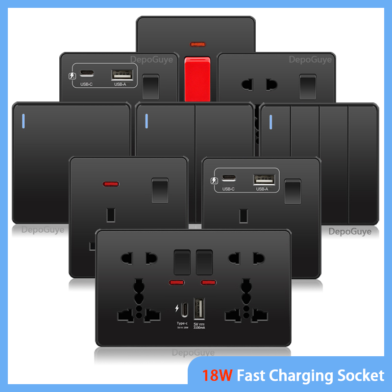 Travel Accessories Uk - Evrensel Siyah USB Tip-C 18W Akıllı