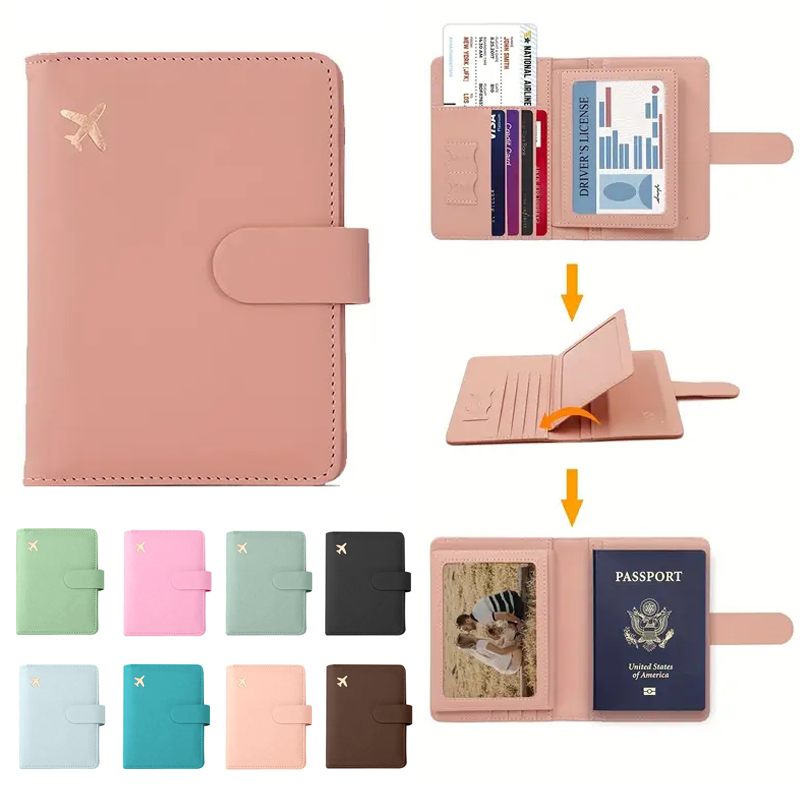 Travel Accessories Plane - Sevimli Tokalı Su Geçirmez Deri Pasaportluk