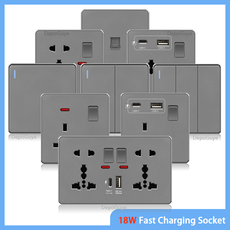 Travel Accessories Uk - İngiltere 13A USB Tip-c 18W Hızlı