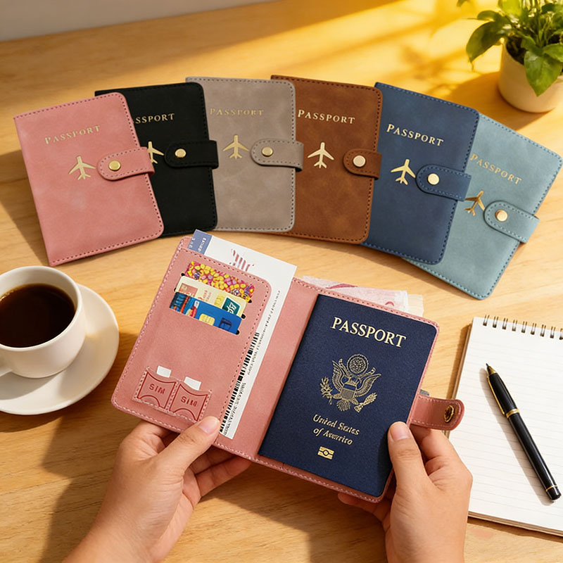 Travel Accessories Essentials - Deri Pasaportluk, Seyahat Gereçleri Kredi Kartı