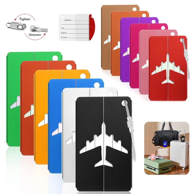 Travel Accessories Plane - Alüminyum Alaşımlı Seyahat Bagaj Etiketi Asılabilir
