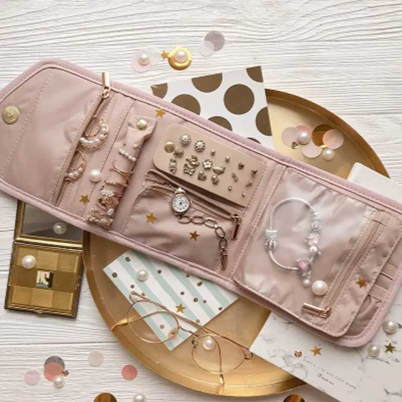 Travel Jewellery & Accessories Organiser - Katlanabilir Mücevher Rulo Uygun Mücevher Organizatör