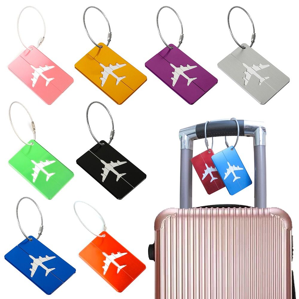 Travel Accessories Uk - Alüminyum seyahat bagaj etiketleri kullanımlık bavul