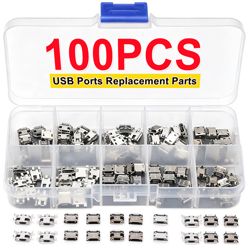 Travel Plug Type C - 100 ADET/Paket 10 Çeşit Dişi 5PIN
