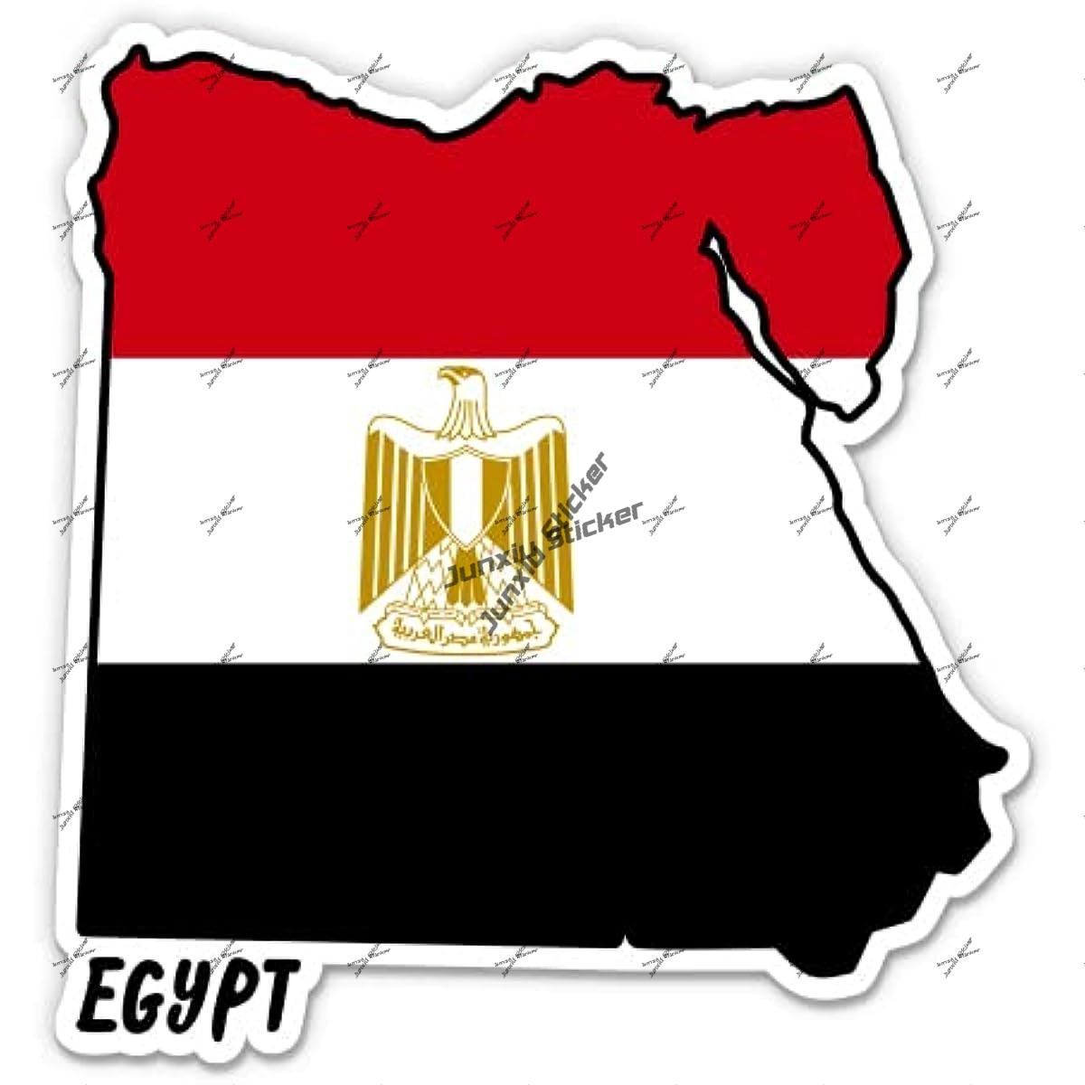 Travel Accessories Egypt - Mısır Çıkartması Mısır Haritası Bayraklı vinil