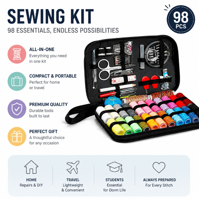 68/98PCS Dikiş Aksesuarları Al - Travel Accessories Essentials incelemesi ve fiyatı